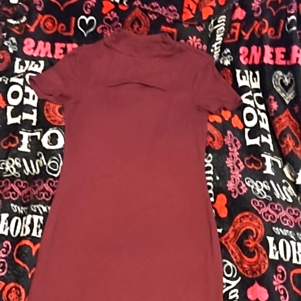 Burgundy skin tight dress